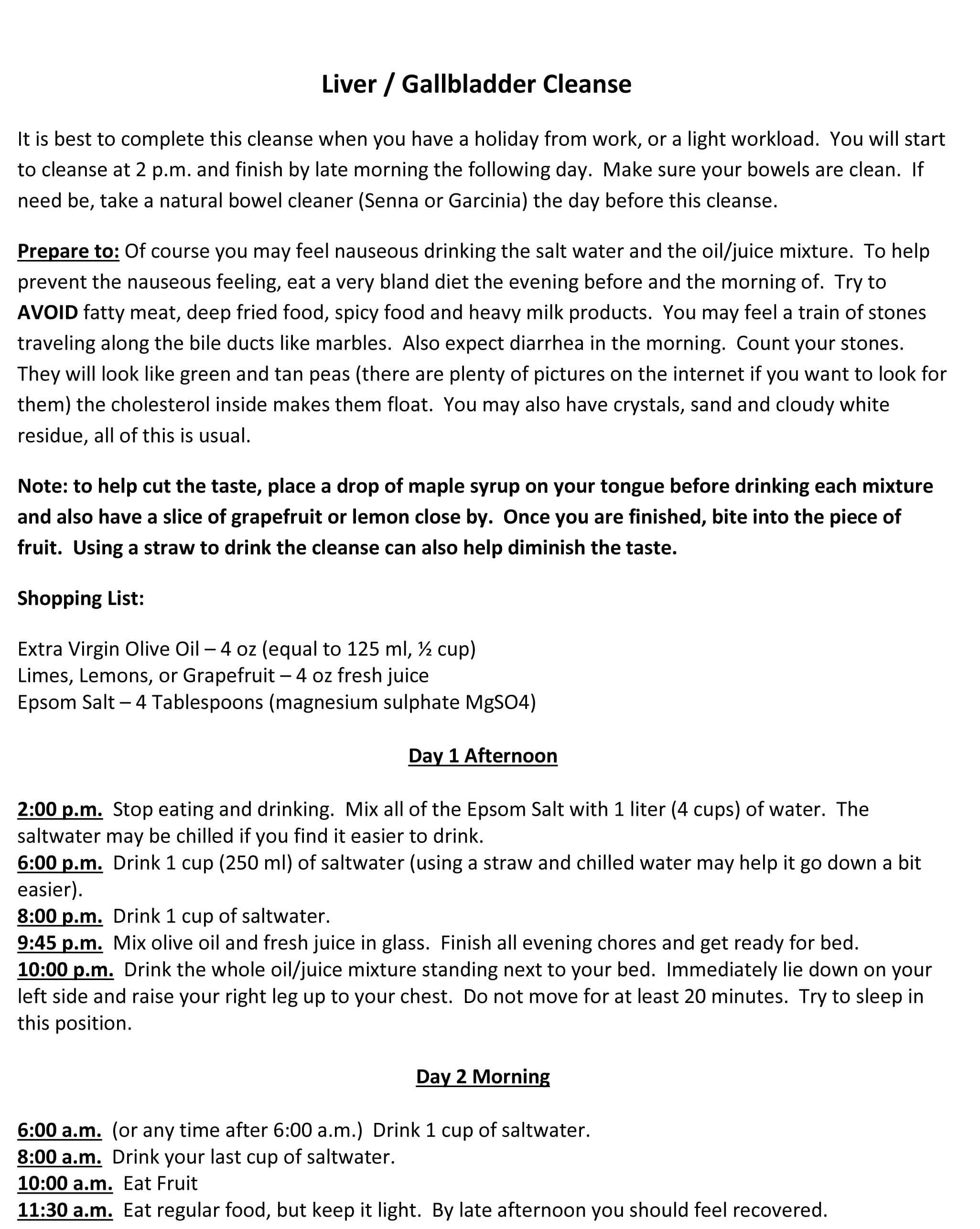Instructions how to use simple ingredients to cleanse your liver and gallbladder at home.