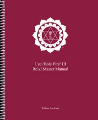 The image is of the burgundy ICRT Reiki Master manual