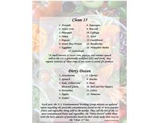 A thumbnail of the EWG.org Clean 15 and Dirty Dozen fruits and vegetables handout.