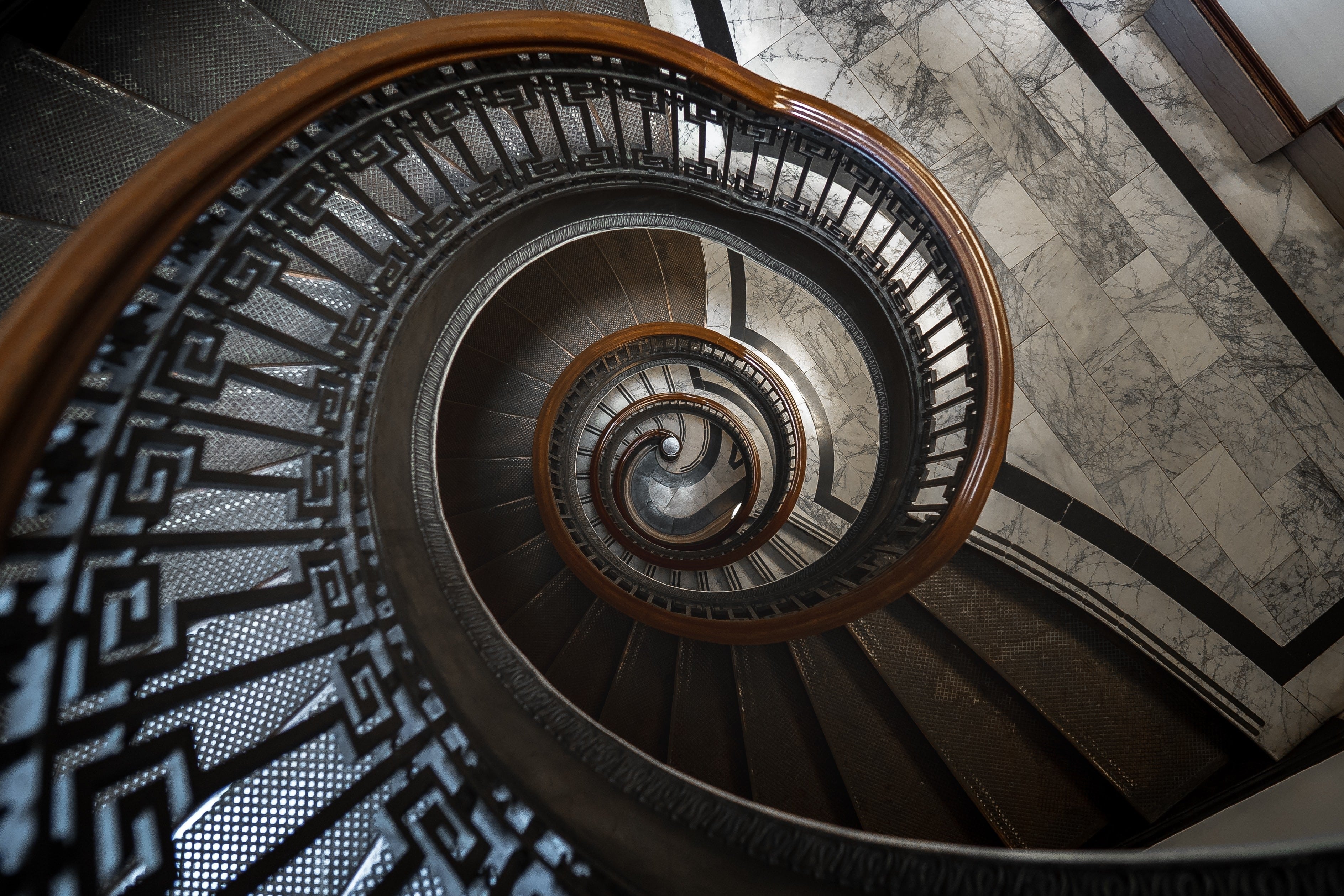 A beautiful spiral staircase representing the Quantum Healing journey into the recesses of the mind.