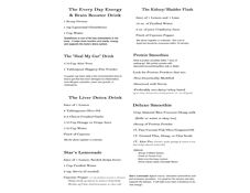 A thumbnail of the handout with recipes for drinks to aid your body in maintaining its health.